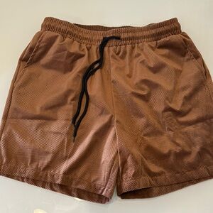 NEW! Manfinity Brown Athletic Shorts with Elastic Waistband Small